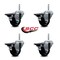 Service Caster 3 Inch Soft Rubber Wheel Swivel 58 Inch Threaded Stem Caster Set with Brake SCC SCC-TS20S314-SRS-PLB-58212-4 - alternate 2